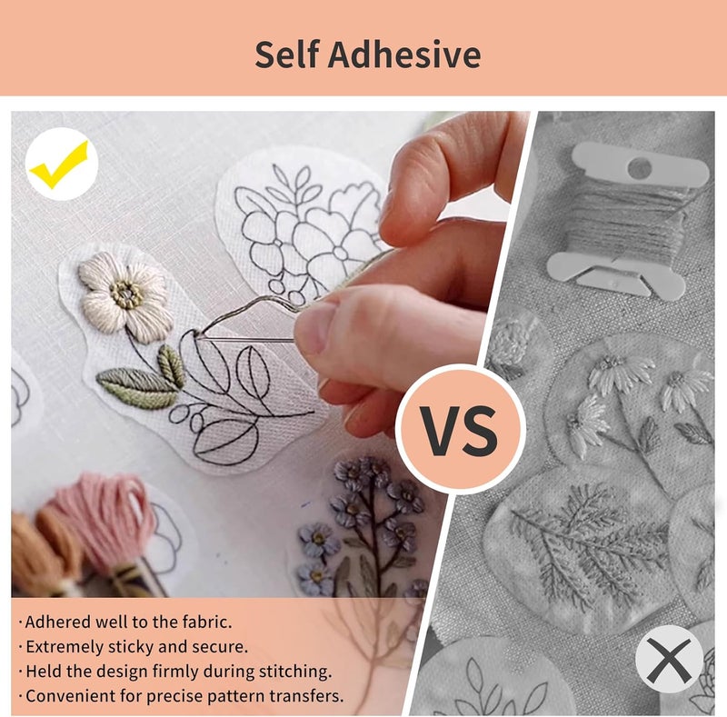 Yncotte Embroidery Paper Wash Away 8.5x11 Inch, 10 Sheets Dissolvable Embroidery Stabilizer Printable Sticky Embroidery Paper Stabilizer Allowed for Sewing Hand & Machine Embroidery - Image 5